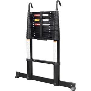 12.5FT Aluminum Telescopic Ladder with Non-Slip Feet & Stable Hook, Portable Extension Ladder for Household & Outdoor Working, 330lb Capacity - 1 of 4