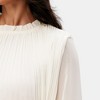 Knit & Lounge Women’s Pleated Chiffon Dress Long Sheer Sleeves Ruffle Neck Belted Waist Flowing Lined Skirt - 3 of 4