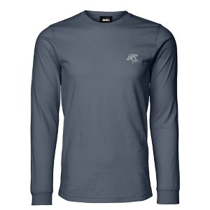 Dalix UFO Embroidered Cotton Classic Fit Long Sleeve Crewneck Tee Shirt Mens - 1 of 4