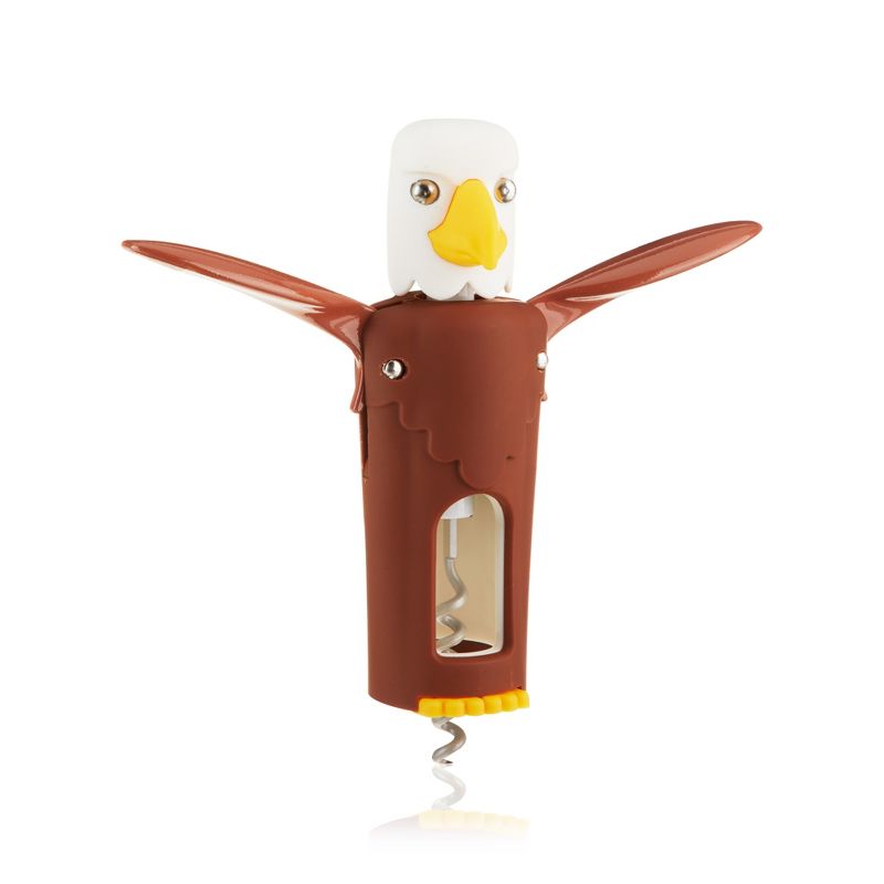 True Zoo Bald Eagle Winged Corkscrew Soft-Touch Wine Bottle Cork Opener Remover, 5 of 8