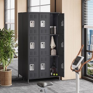 Metal Lockers for Employee, Storage Locker Cabinet with 3 Door Combination, Steel Locker Cabinet for Home, Office, School, Gym, Assembly Required - 1 of 4