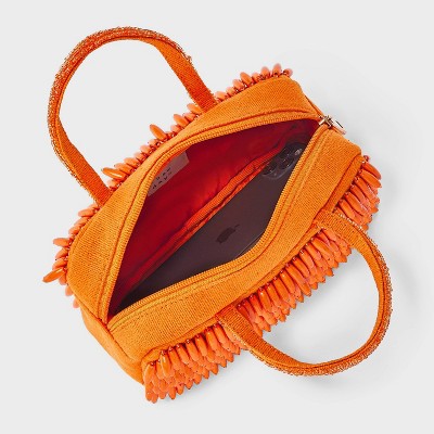 A New Day Hand Beaded Fringe Satchel Mini Bag - A New Day™ Orange — фото 4