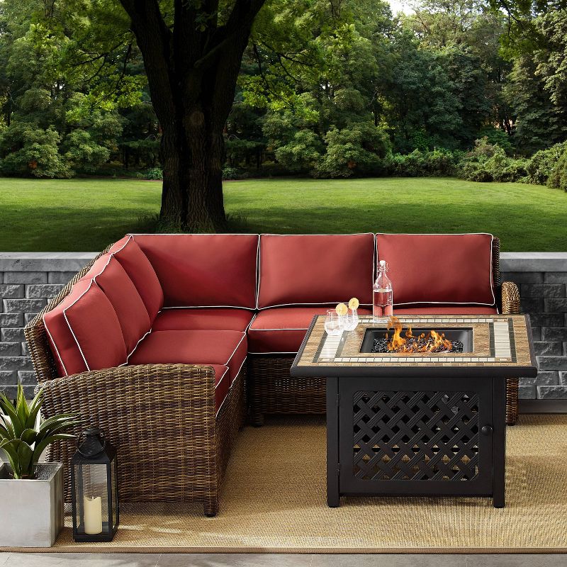 Bradenton 4pc Outdoor Wicker Sectional Set with Fire Table - Crosley
, 3 of 12