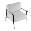 CAVINAS 27.56" Modern Accent Chair, Upholstered Arm Chair with Plush Cushions, Minimalist Metal Frame, and Wooden Armrest Design - 3 of 4