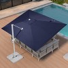 PURPLE LEAF  Patio Umbrella White Cantilever Offset Umbrella Rectangle Outdoor Umbrella with 360-degree Rotation - 2 of 4
