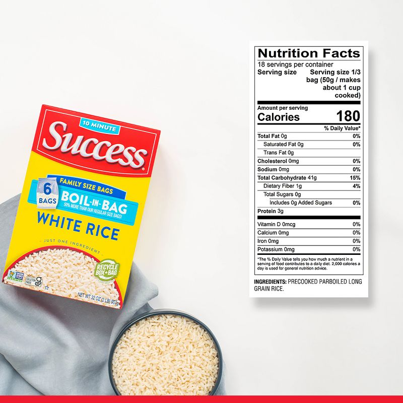 Success Family Size Boil-in-Bag White Rice - 2lbs, 6 of 10