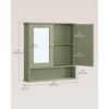 Wall-Mounted Cabinet with 2 Mirrored Doors, 22.2x23 Inch Adjustable Shelf Storage with Open Compartment - 4 of 4