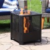 Sunnydaze Outdoor Camping or Backyard Steel Square Grelha Fire Pit with Grilling Grate - 16" - Black - 2 of 4