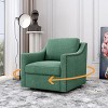 CAVINAS Swivel Accent Chair, Cotton Linen Fabric Living Room Chair with Metal Base, Reading Chair for Bedroom, Living Room, Office, Blackish Green - 3 of 4