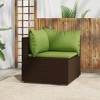 vidaXL Outdoor Patio Corner Sofa: Weather-Resistant Brown Poly Rattan - Modular Design with Cushion Comfort and Sturdy Powder - 2 of 4