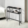 LEDREM Modern 2-Tier Console Table, Narrow Sofa Table with Dual Shelves, Entryway Table, Sturdy Steel Frame, Ink Black - 4 of 4