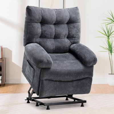 COMHOMA Power Lift Recliner, Oversized Chair with Side Pockets, Fabric Reclining Sofa Chair