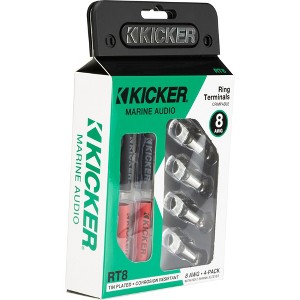 Kicker 47RT8 Nickel Plated 8awg 5/16' Ring Terminal 4 Pack - 1 of 2