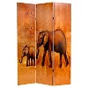 Giraffe & Elephant Double Sided Room Divider - Oriental Furniture: African Style Canvas Partition, 6ft Wall Separator - 3 of 3