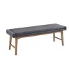 Ink+Ivy April Accent Bench Gray: Mid-Century Modern, Plywood & Wood Frame, Foam Filled, Removable Cushion, 400 lbs Capacity - 3 of 4