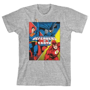 Defenders of Earth Justice League Youth Boys Athletic Gray T-Shirt - 1 of 2