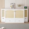 Queen/Full Size Murphy Bed Wall Bed with Drawer, 2 Storage Cabinets, One set of Sockets & USB Ports 4B -ModernLuxe - 2 of 4