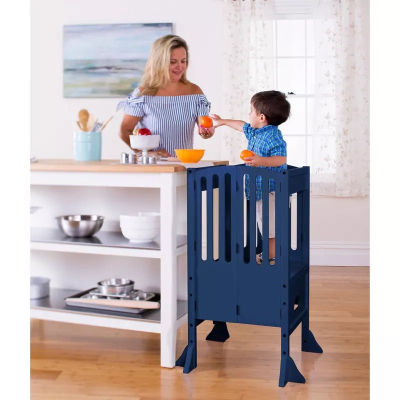 Guidecraft Contemporary Kitchen Helper Toddler Step Stool - Ivory