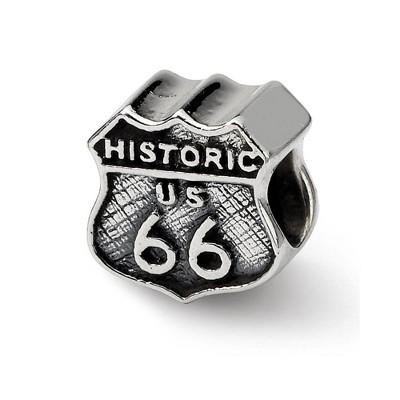 Black Bow Jewelry Sterling Silver Route 66 Bead Charm