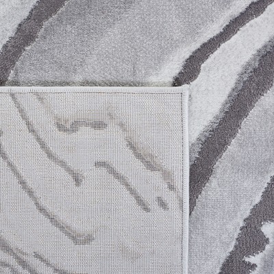 Luis Light Grey and Gray Square Synthetic Area Rug