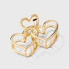 Valentine's Day Heart Hair Claw Clip and Hair Bow Set 3pc - A New Day™ Pink/Gold - 2 of 4