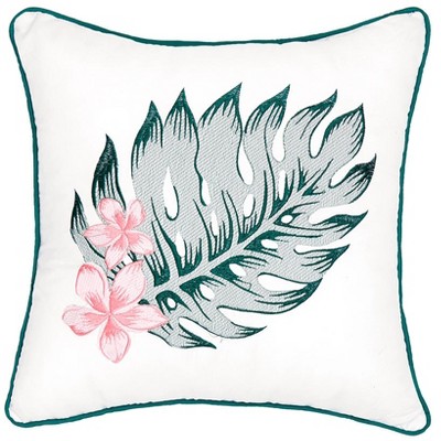 Palm Floral Accent Pillow