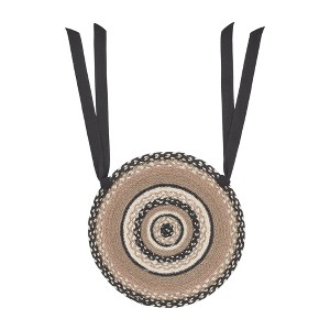 Sawyer Mill Charcoal Creme Jute Chair Pad 15 inch Diameter - 1 of 3
