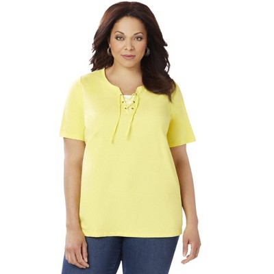 Catherines Women's Plus Size Suprema Lace-Up Tee