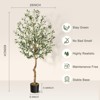 Faux Olive Tree Artificial Indoor, 5ft Tall Fake Olive Tree with Moss - 2 of 4
