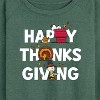 Women's - Peanuts - Happy Thanksgiving Icons Lightweight French Terry Wide Neck Long Sleeve Graphic Shirt - 2 of 4
