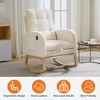 Modern Nursery Rocking Chair, Comfortable Rocker Recliner with Side Pocket, Footrest, Mid Century Upholstered Rocker Glider for Living Room, Bedroom - 4 of 4