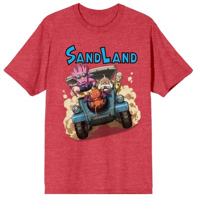 Sand Land Character Action Art Women's Red Heather Short Sleeve Tee