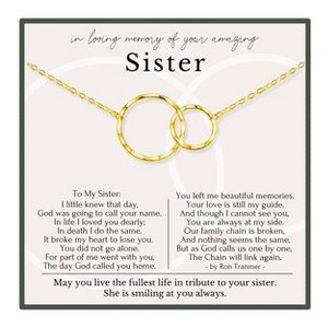 HOPE LOVE SHINE Loss of Sister Memorial Gift – 2 Ring Gold Chain Necklace Sympathy Jewelry for Loss of Sister - 1 of 4