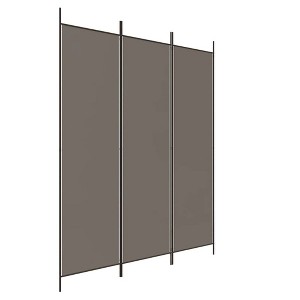vidaXL Modern Style 3-Panel Room Divider - Anthracite, Durable and Breathable 100% Polyester Fabric, Iron Material, Foldable Design, 59.1"x78.7" - 1 of 4