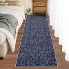 Acekool 5x7 Machine Washable Rug, Modern Non-Slip Minimalist Area Rug, Stain Resistant, Foldable Neutral Accent Carpet for Living Room, Black - 3 of 4
