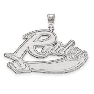 Black Bow Jewelry 10k White Gold Mount Union College Purple Raiders NCAA Extra Large Pendant - 1 of 3
