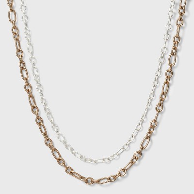 Mixed Chain Layered Necklace Set 2pc - Universal Thread™