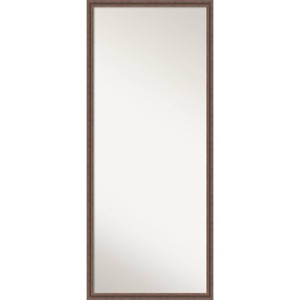 Amanti Art 27"x63" Non-Beveled Full Length Floor Leaner Mirror: Rustic Brown, Wood Frame, Wall Mount Option - 1 of 4