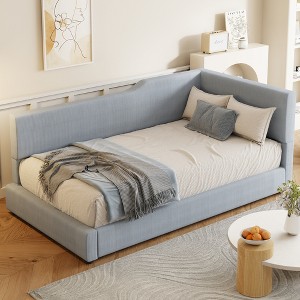 Twin/Full Size L-Shaped Corduroy Upholstered Daybed,4D - ModernLuxe - 1 of 4