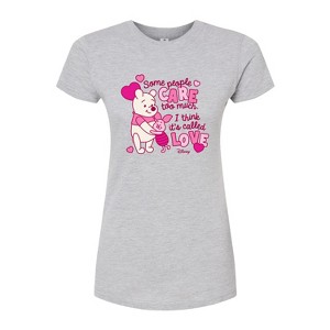 Women's - Winnie the Pooh - Care Too Much Called Love Fitted Graphic T-Shirt - 1 of 2
