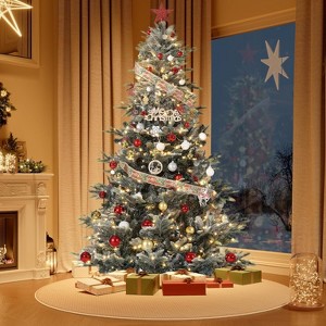 Pre-lit Artificial Christmas Tree, Aspen Fir Christmas Tree, Warm White & Twinkle Lights, Metal Hinges, Foldable Base, for Indoor,Outdoor - 1 of 4
