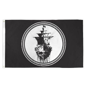 Maison 3'x5' Black Sea Pirate Double-stitched Poly Flag Perfect For Kids Birthday Party Decoration & Halloween - 1 of 4