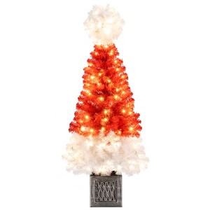 Costway 4 FT Artificial Christmas Tree Santa Hat Xmas Tree with 300 Branch Tips - 1 of 1