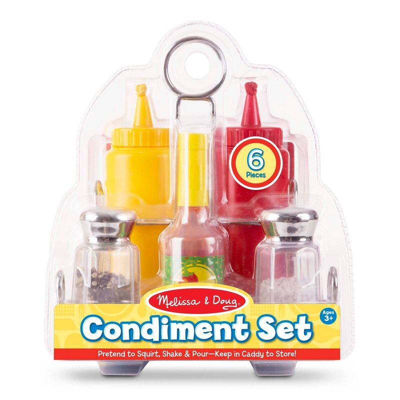 Melissa &#38; Doug Condiments Set (6pc) - Play Food, Stainless Steel Caddy, 4 of 13