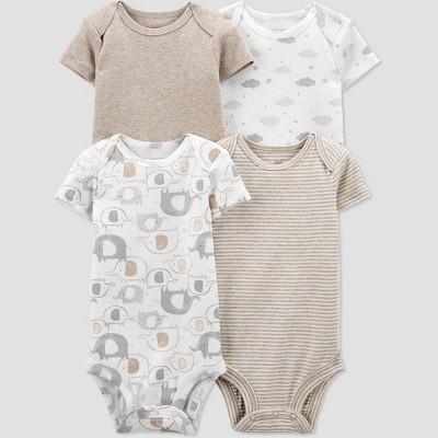 Baby 4pk Elephant Bodysuit - Just One You® made by carter's Gray Preemie