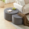 MOEPISY Nesting Coffee Table Set of 2,Upholstered Round Coffee Tables Set of 2 for Living Room, Modern Foam Round Coffee Table Grey - 2 of 4