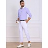 INSPIRE CHIC Men's Contrasting Colors Collar Long Sleeve Button Down Formal Business Dress Shirts - 4 of 4