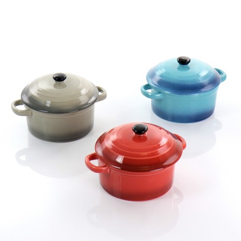 Crock-Pot Wexford 3-Piece 6.7 oz Stoneware Mini Oval Casserole Set in  Assorted Colors 985118096M - The Home Depot