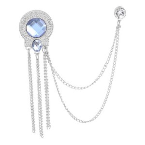 Unique Bargains Bouquet Coat Hat Bag Hanging Fashion Round Gem Tassel Chain Brooch Pins 1 Pc - 1 of 4