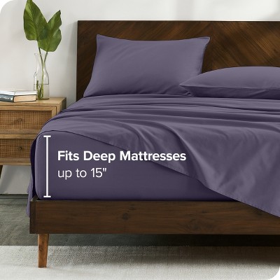 Dusty Purple Organic Cotton Percale Twin XL Sheet Set